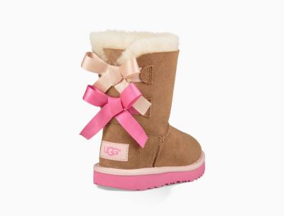 UGG Bailey Bow II Big Kids Boots Chestnut/Azalea/ Brown/Pink - AU 581GK